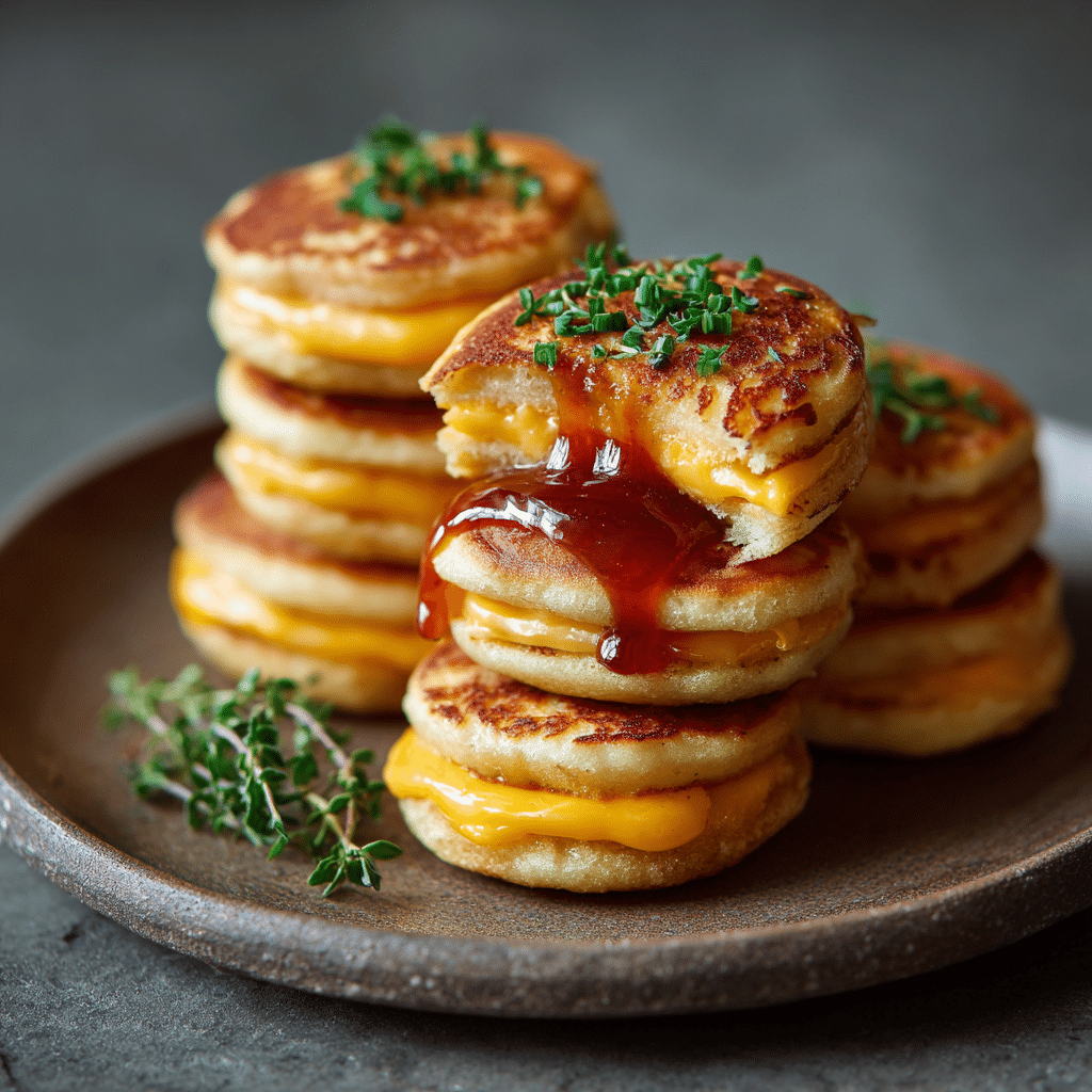 Mini Cheese Pancake Sandwiches Recipe