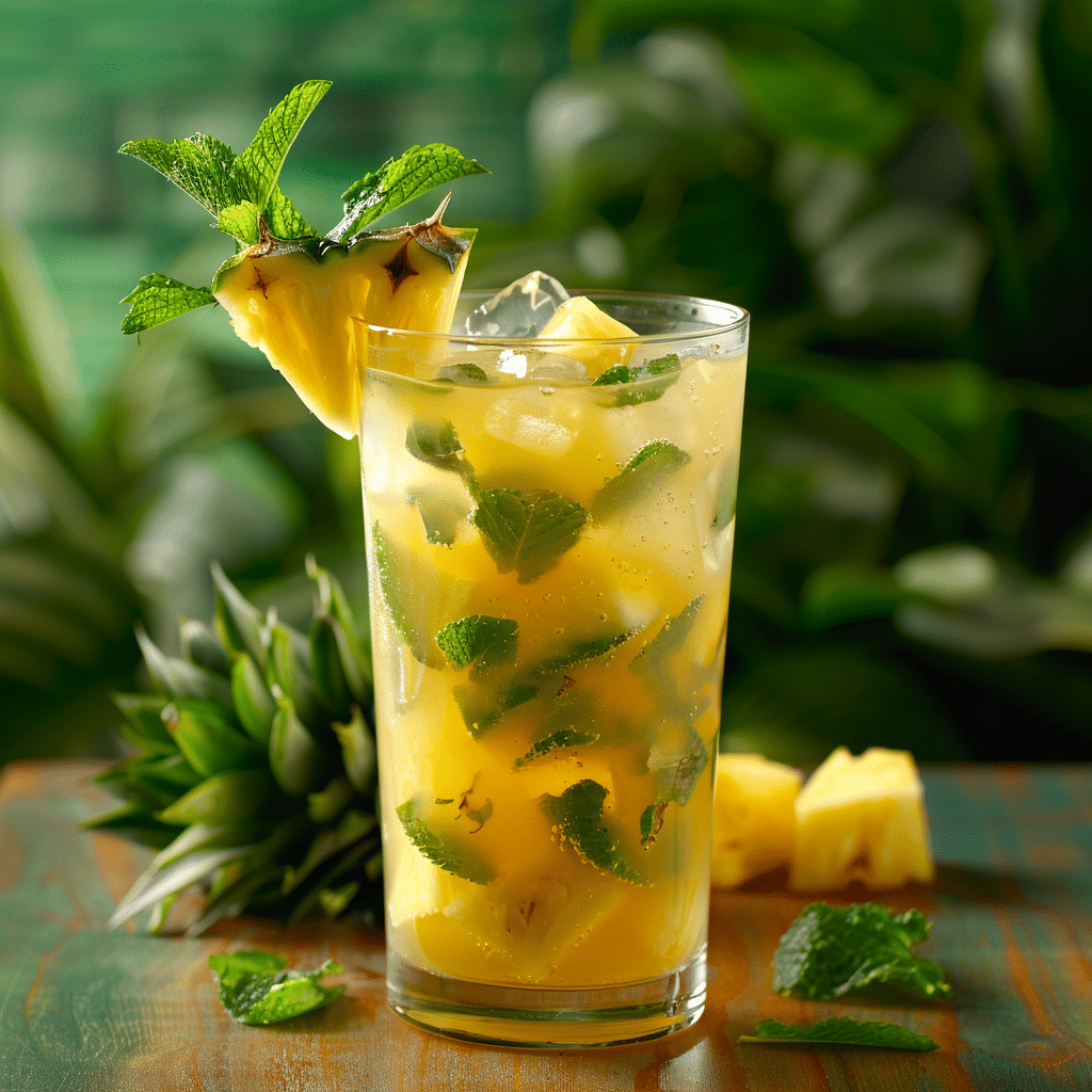 Pineapple Mint Cooler: Fresh Tropical Breeze Recipe - Recipe Image