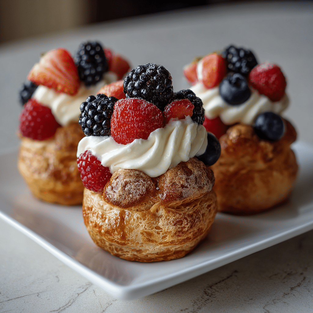 Berry Cream Puff Cups 🫐 Recipe