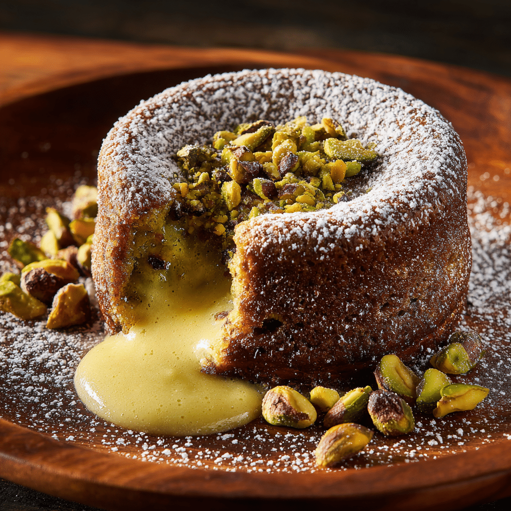 Molten Pistachio Lava Cake Recipe