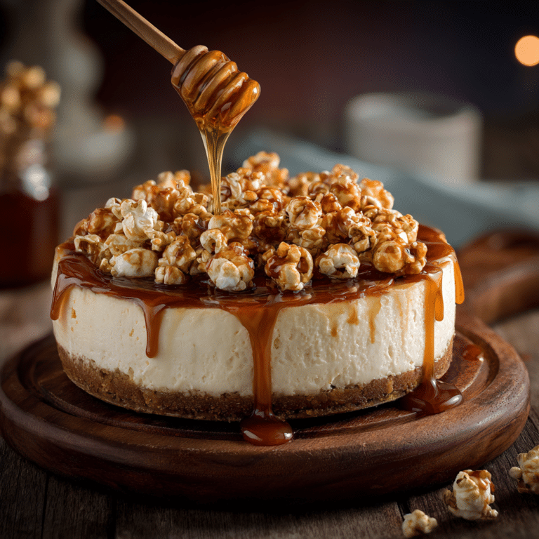 Caramel Popcorn Cheesecake Recipe