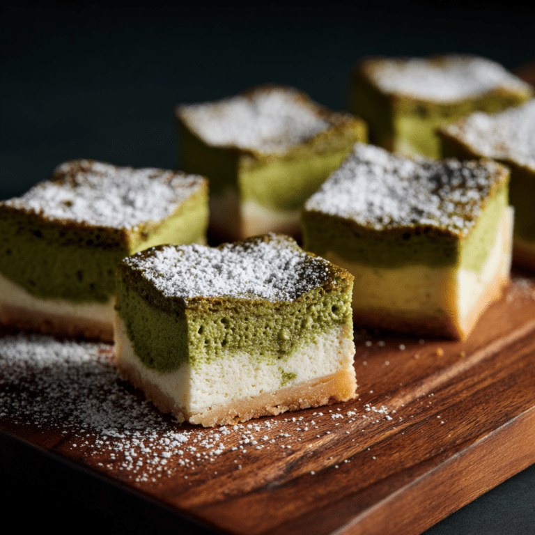 Matcha Lava Cheesecake Bars Recipe