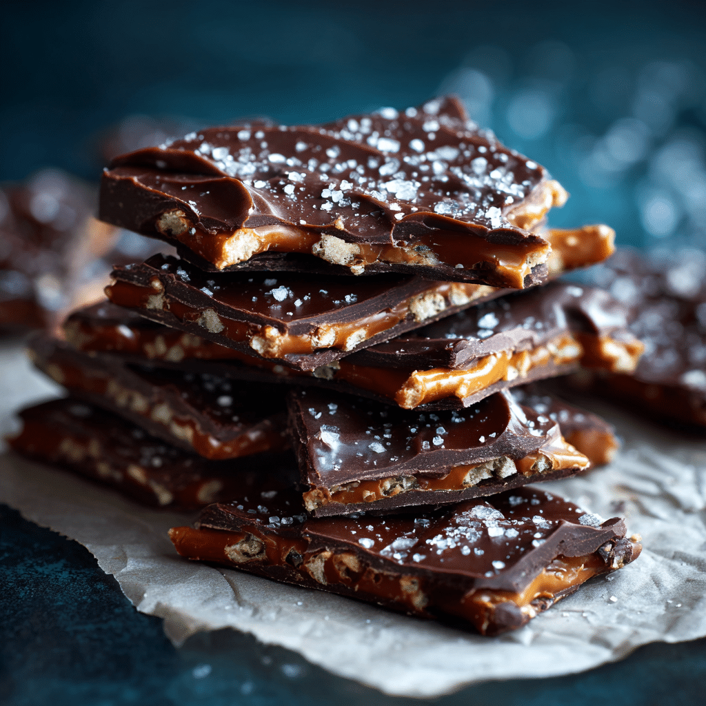 Salted Caramel Pretzel Bark Recipe - Recipe Image