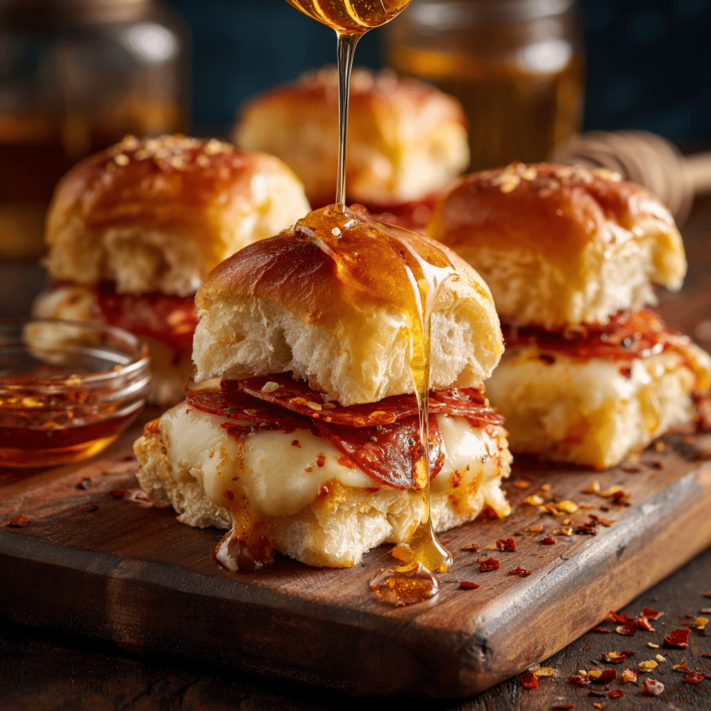Hot Honey Pepperoni Pizza Sliders Recipe - Recipe Image