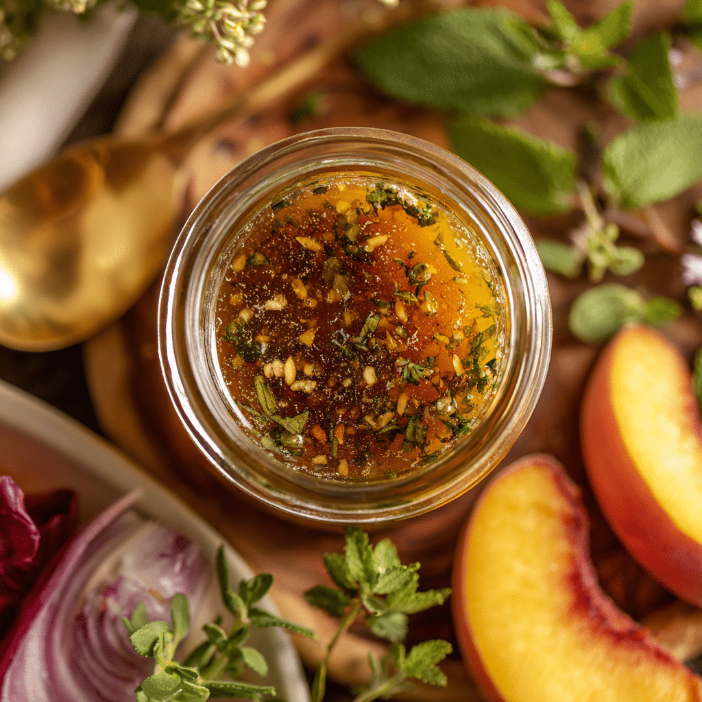 Peach Honey Dijon Balsamic Vinaigrette Recipe - Recipe Image
