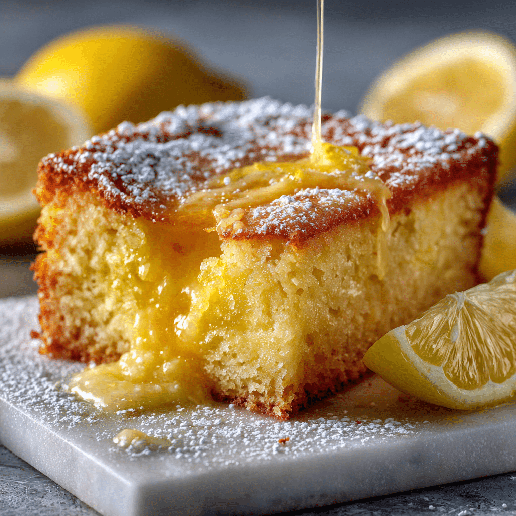 Ooey Gooey Lemon Cake Recipe - Recipe Image