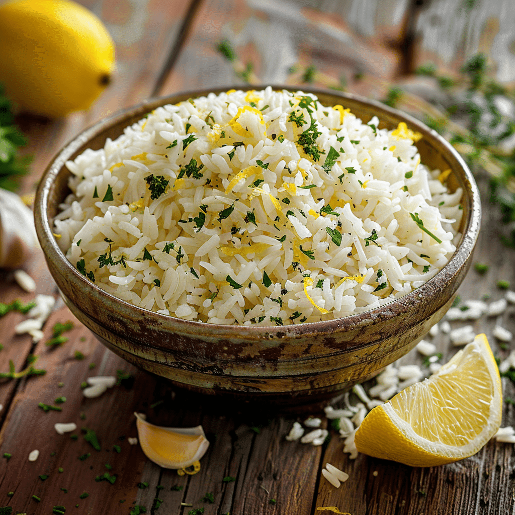 Lemon Garlic Rice Recipe - Recipe Image
