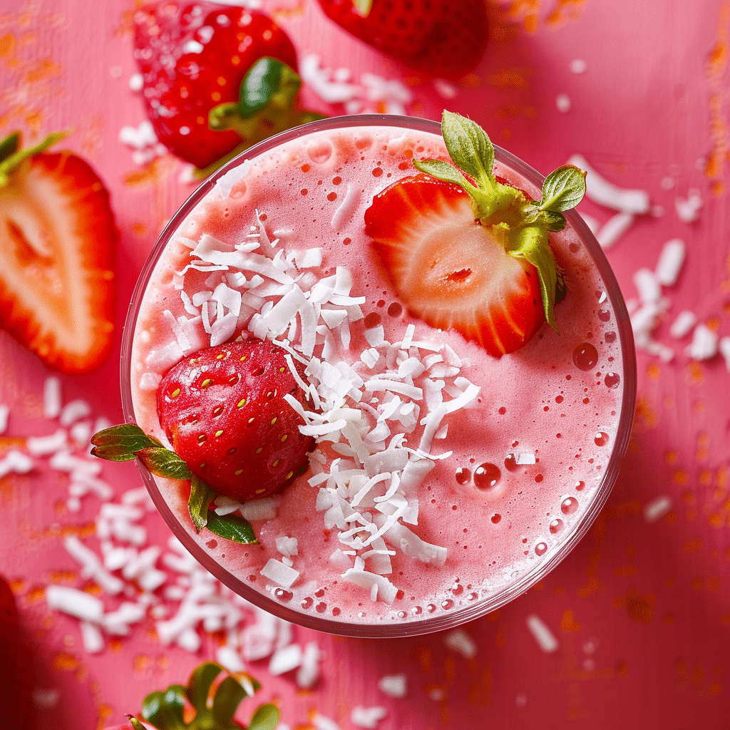 Strawberry Coconut Smoothie Recipe - Recipe Image