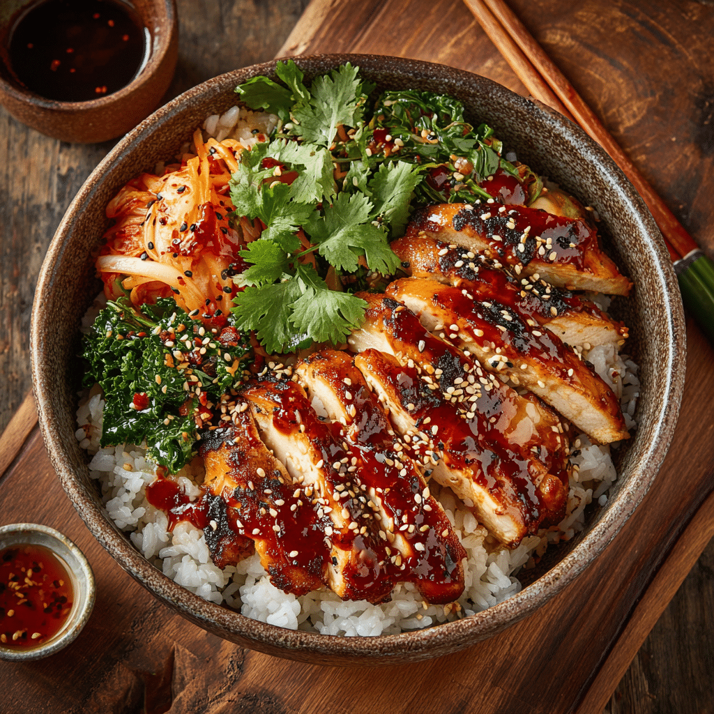 Korean BBQ Chicken Bowls with Gochujang Cream Sauce Awaits! Recipe - Recipe Image