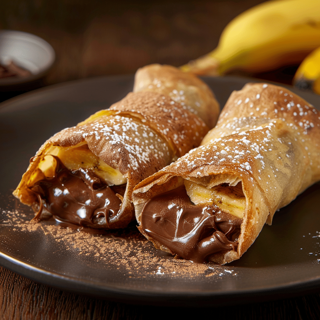 Banana Chocolate Spring Rolls Recipe - Recipe Image