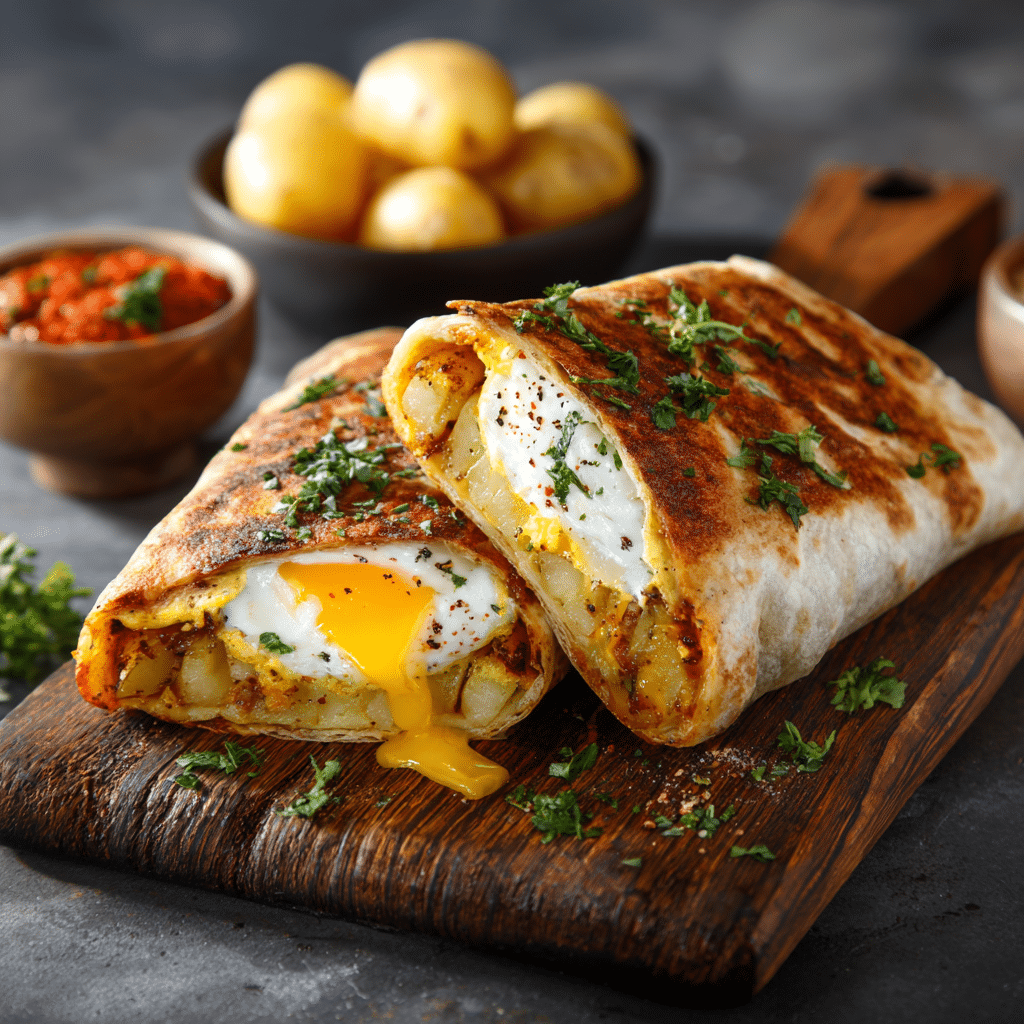 Egg Potato Breakfast Wrap Recipe - Recipe Image