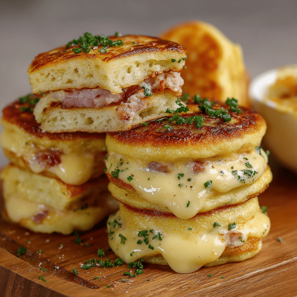 Mini Cheese Pancake Sandwiches Recipe - Recipe Image