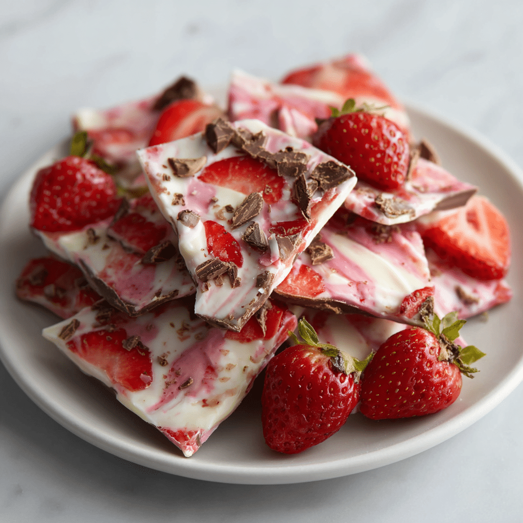 Strawberry Chocolate Yogurt Bark Recipe - Recipe Image