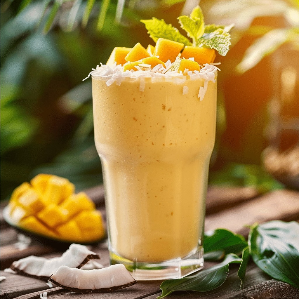 Tropical Mango Coconut Smoothie: A Creamy Island Escape Recipe - Recipe Image