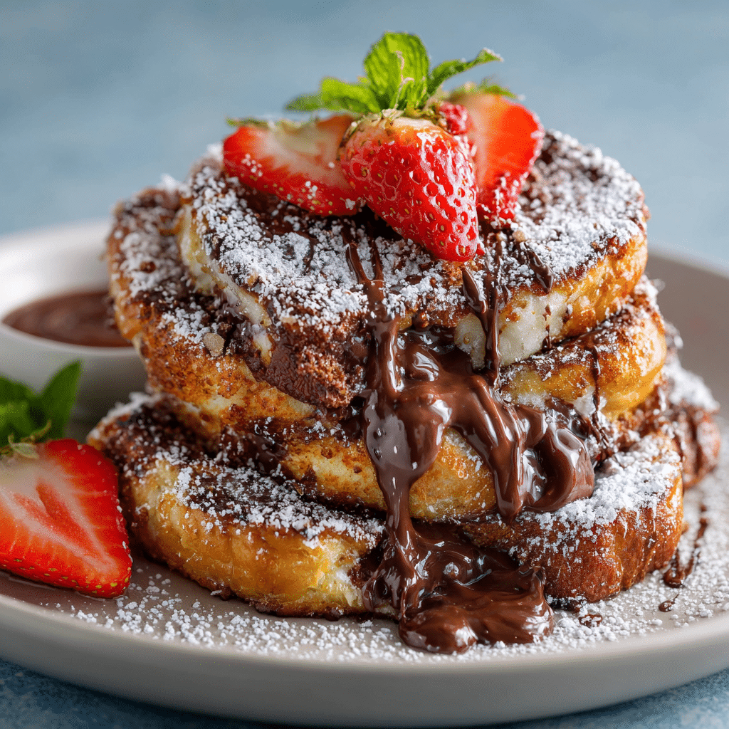 Nutella Lava French Toast 🍞 Recipe - Recipe Image