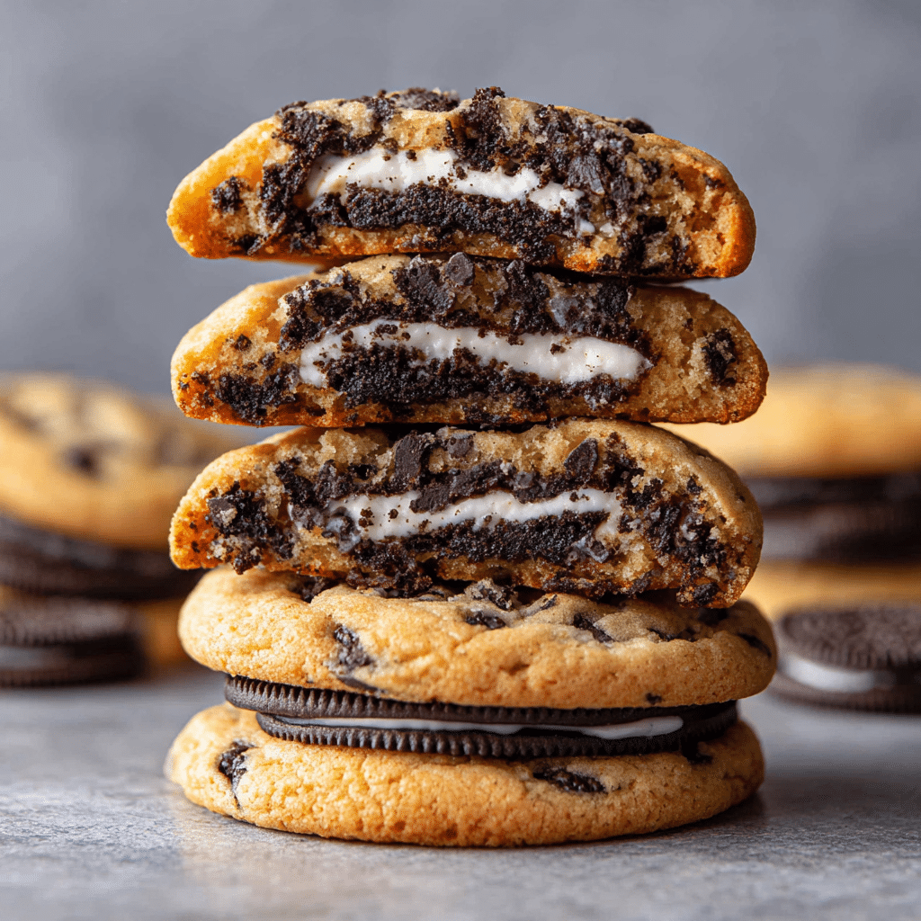 Oreo Stuffed Chocolate Chip Cookies 🍪 Recipe - Recipe Image