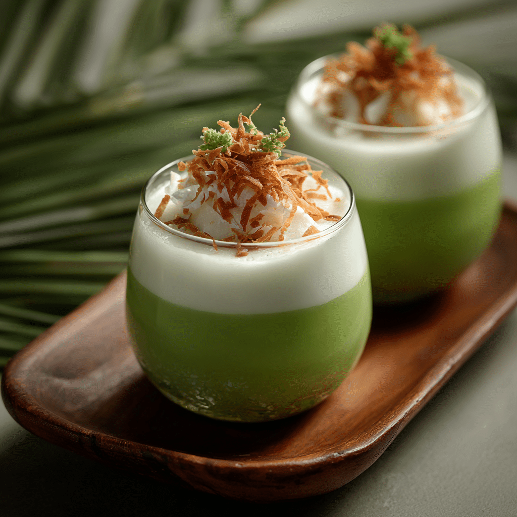 Coconut Pandan Glass Dessert Recipe - Recipe Image