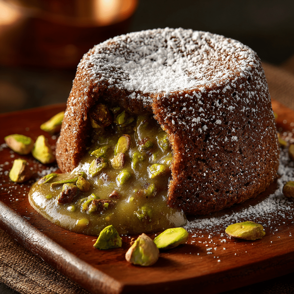 Molten Pistachio Lava Cake Recipe - Recipe Image