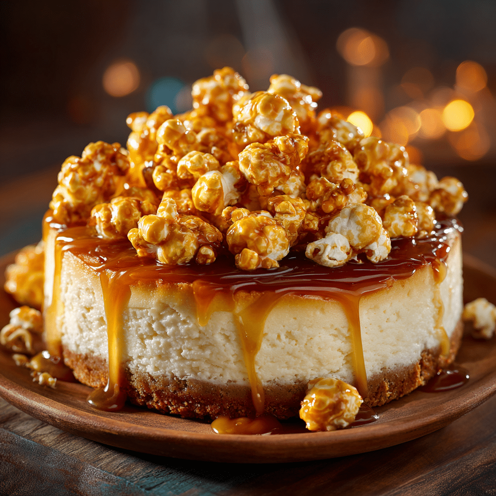 Caramel Popcorn Cheesecake Recipe - Recipe Image