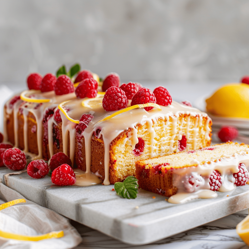 Raspberry Lemon Glazed Cake Recipe - Recipe Image