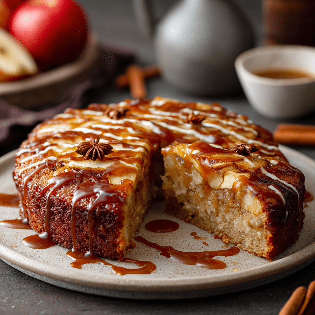 Caramel Apple Cinnamon Cake Recipe - Recipe Image