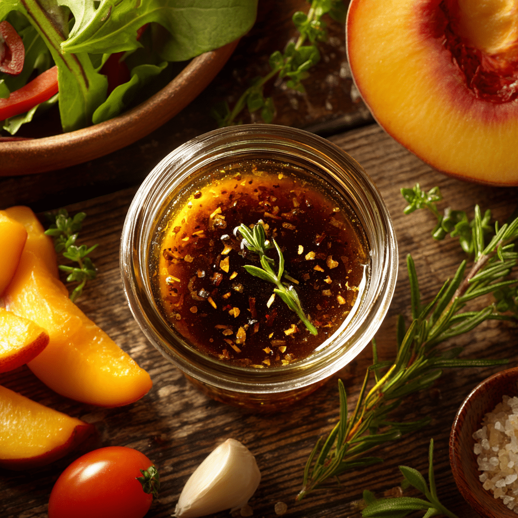 Peach Honey Dijon Balsamic Vinaigrette Recipe - Recipe Image