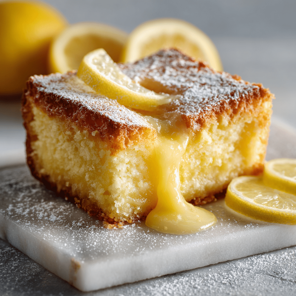 Ooey Gooey Lemon Cake Recipe - Recipe Image