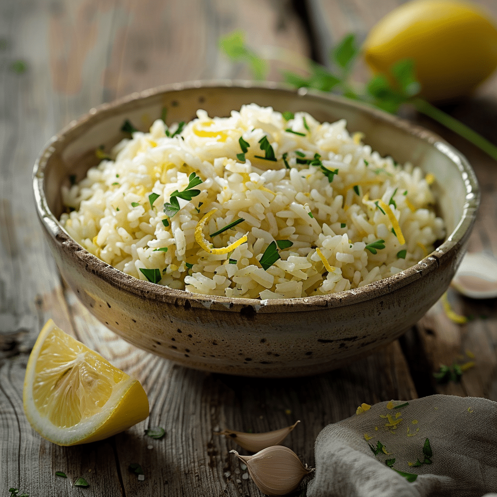 Lemon Garlic Rice Recipe - Recipe Image
