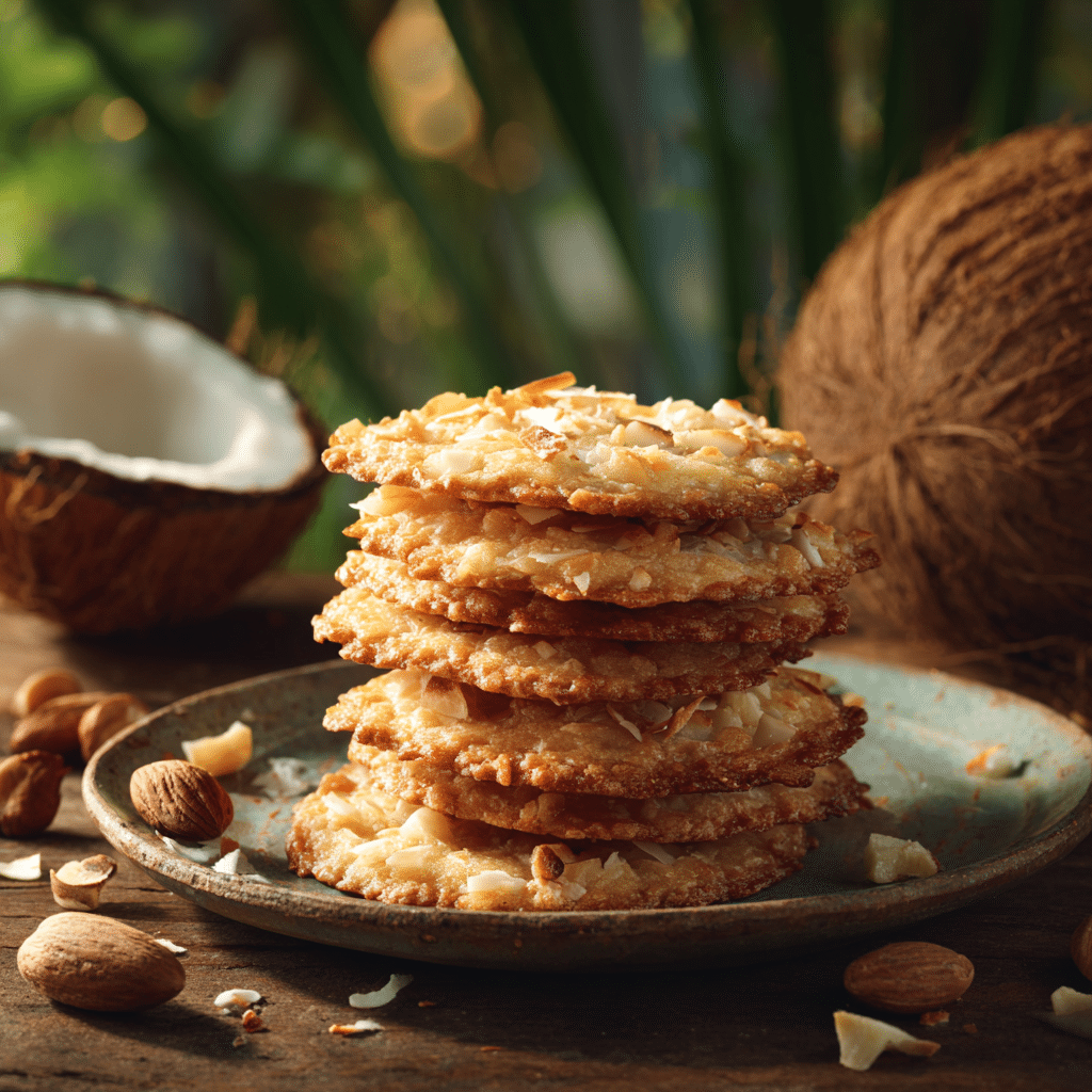 Toasted Coconut Macadamia Snaps: A Tropical Treat Recipe - Recipe Image