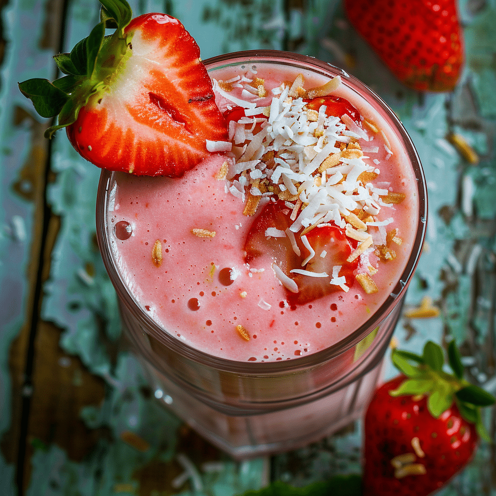 Strawberry Coconut Smoothie Recipe - Recipe Image