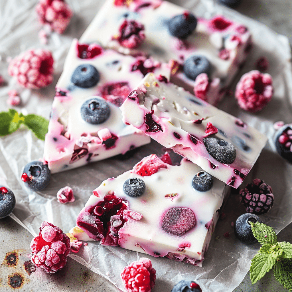 Frozen Berry Yogurt Bark Recipe - Recipe Image