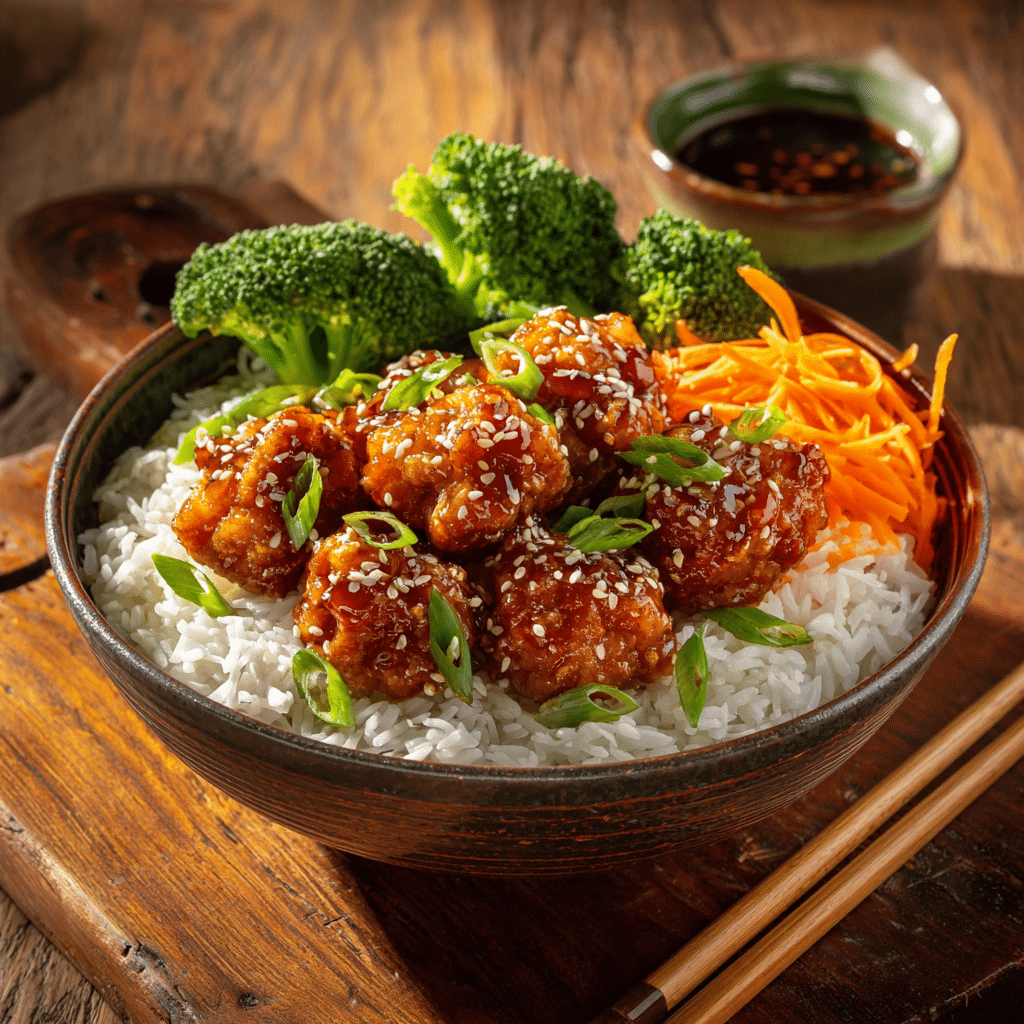 Honey Garlic Chicken Bowl Recipe - Recipe Image