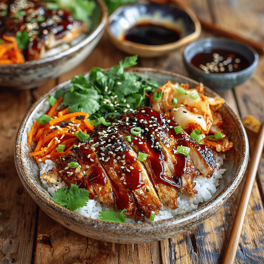 Korean BBQ Chicken Bowls with Gochujang Cream Sauce Awaits! Recipe - Recipe Image
