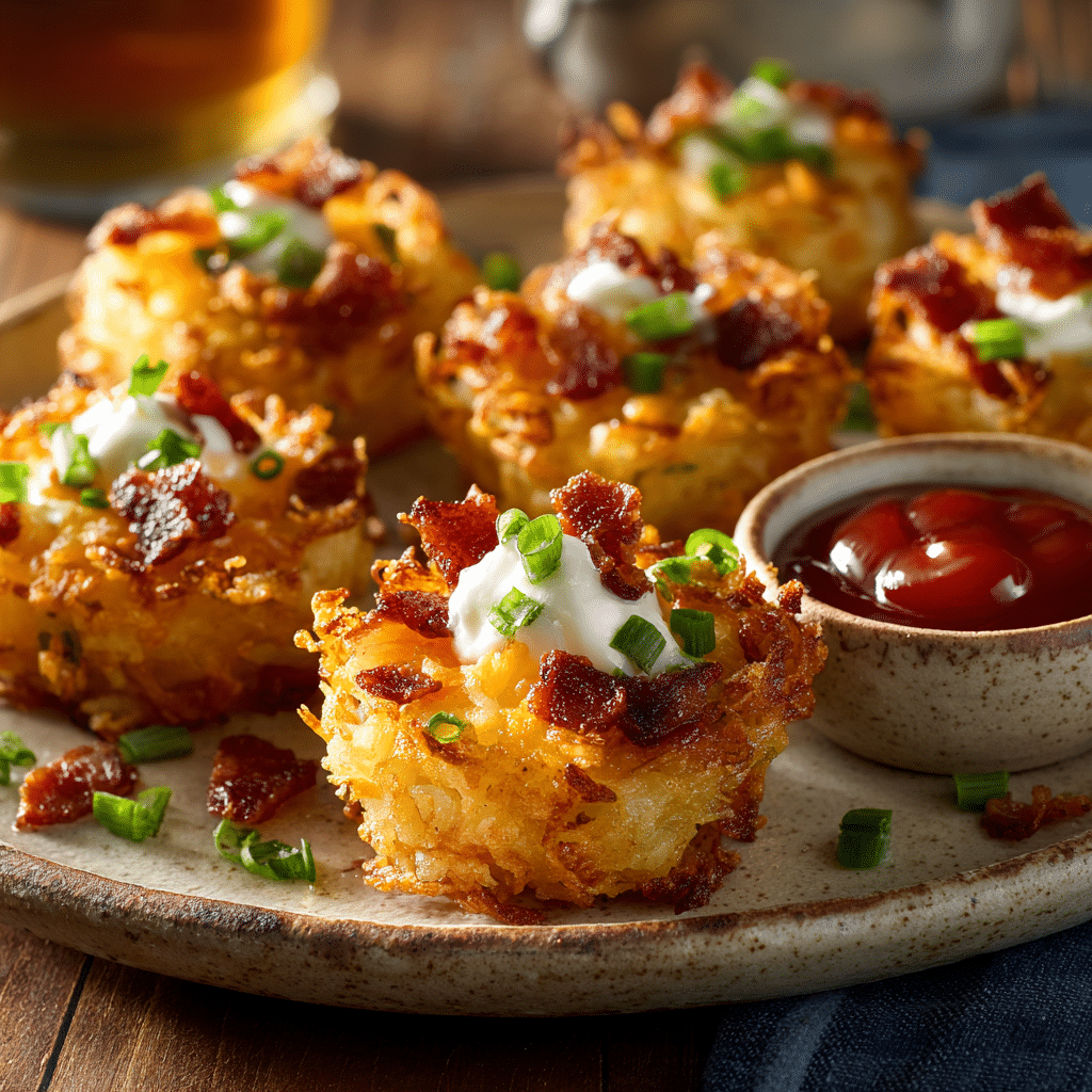 Crispy Loaded Hashbrown Bites Recipe - Recipe Image