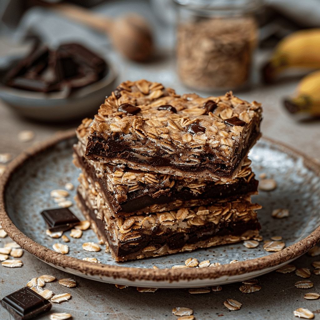 Banana Chocolate Oat Bars Recipe - Recipe Image