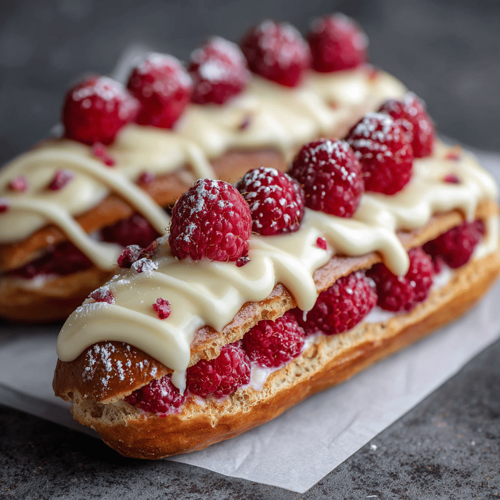 White Chocolate Raspberry Éclairs Recipe - Recipe Image