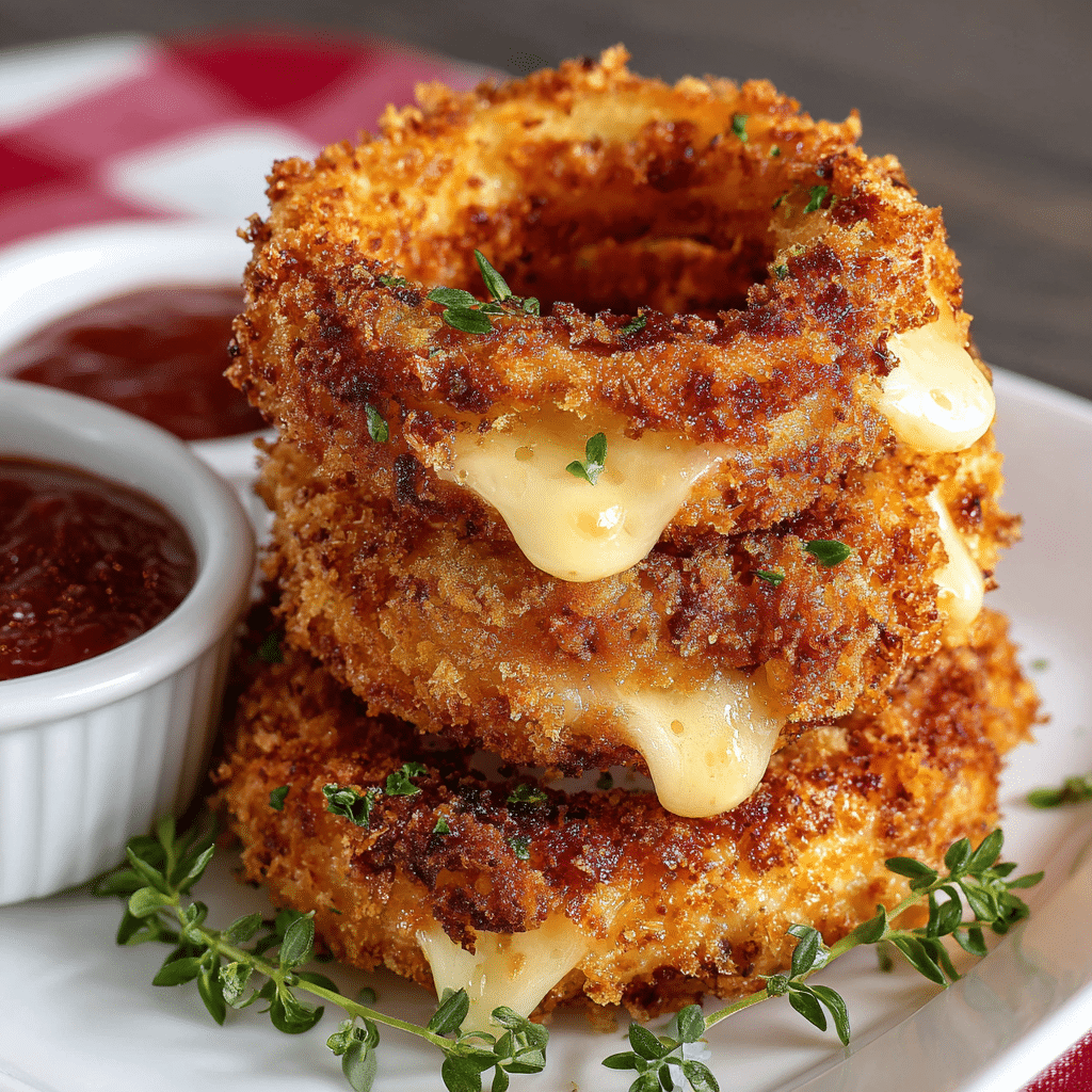 Cheese Stuffed Onion Rings Recipe - Recipe Image