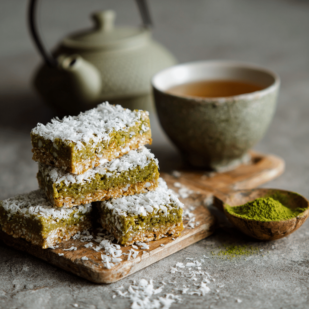 Matcha Coconut Energy Bars Recipe - Recipe Image