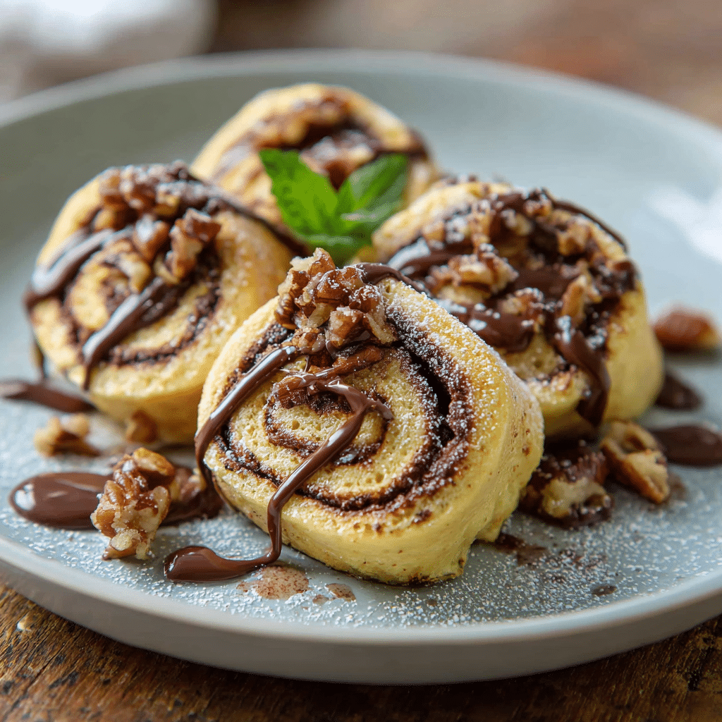 Chocolate Stuffed Pancake Rolls Recipe - Recipe Image
