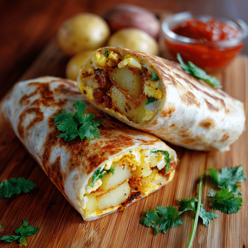 Egg Potato Breakfast Wrap Recipe - Recipe Image