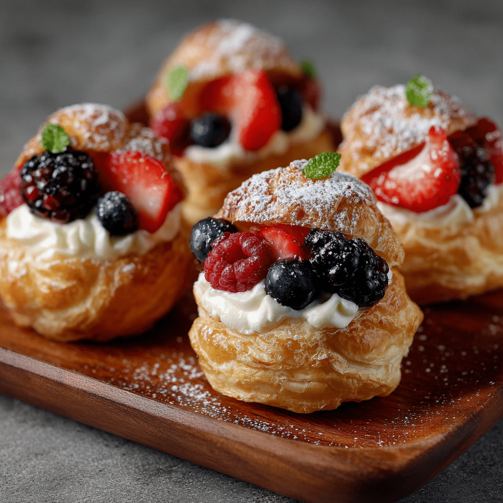 Berry Cream Puff Cups 🫐 Recipe - Recipe Image