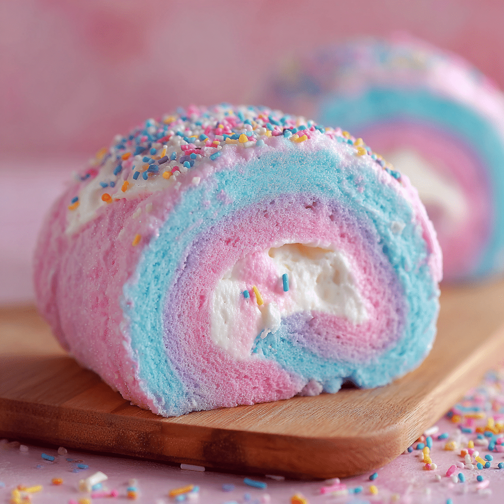 Cotton Candy Ice Cream Rolls 🍭 Recipe - Recipe Image