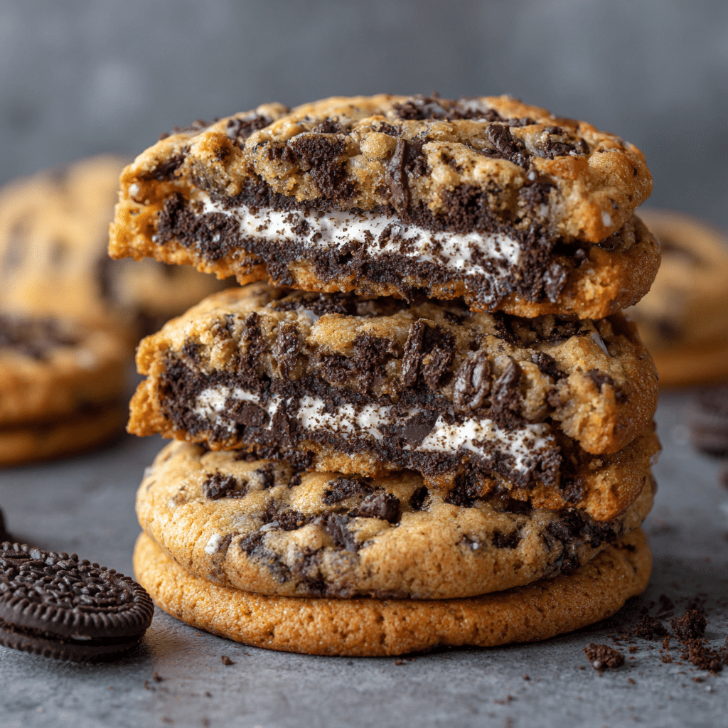 Oreo Stuffed Chocolate Chip Cookies 🍪 Recipe - Recipe Image