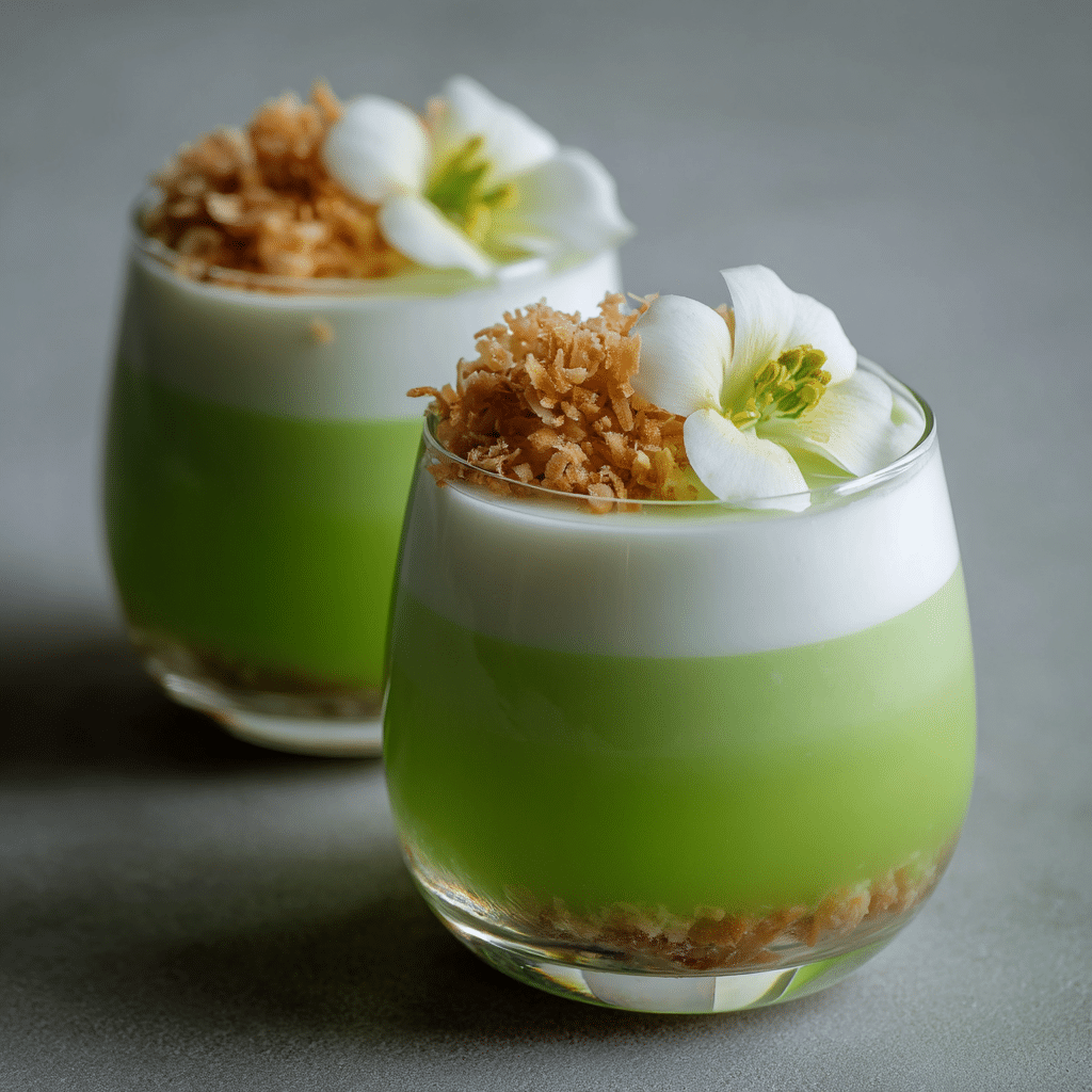 Coconut Pandan Glass Dessert Recipe - Recipe Image
