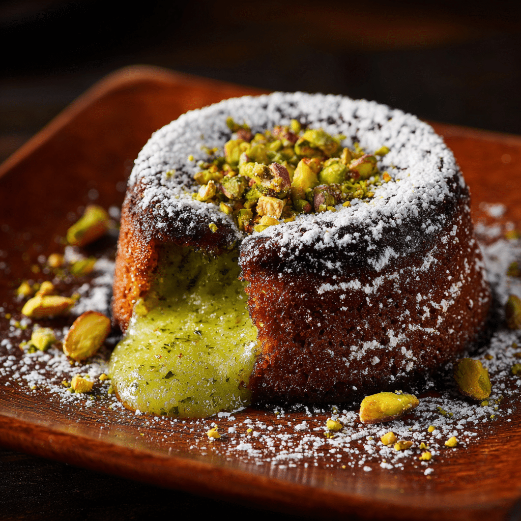 Molten Pistachio Lava Cake Recipe - Recipe Image