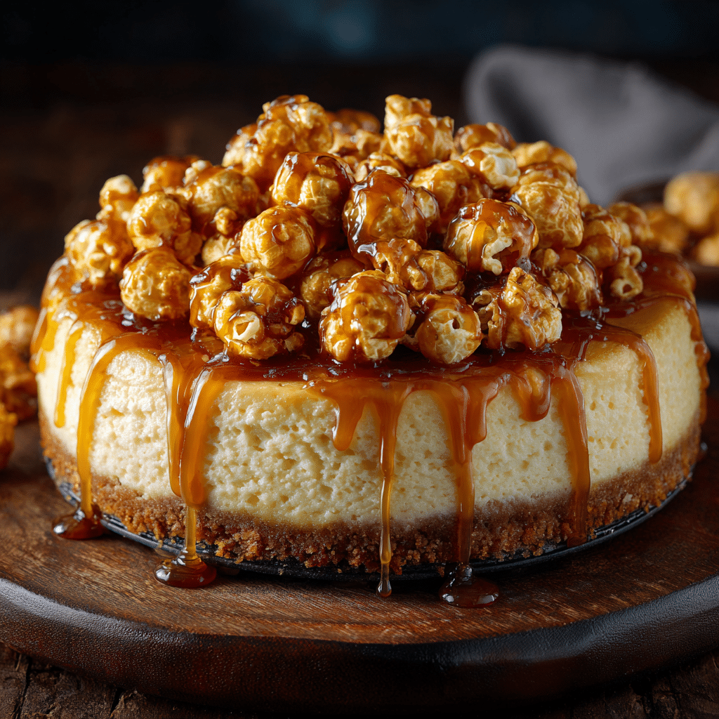 Caramel Popcorn Cheesecake Recipe - Recipe Image