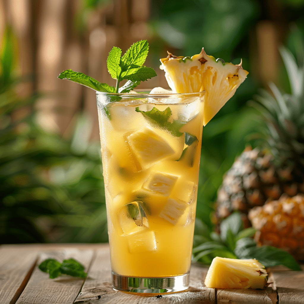 Pineapple Mint Cooler: Fresh Tropical Breeze Recipe - Recipe Image