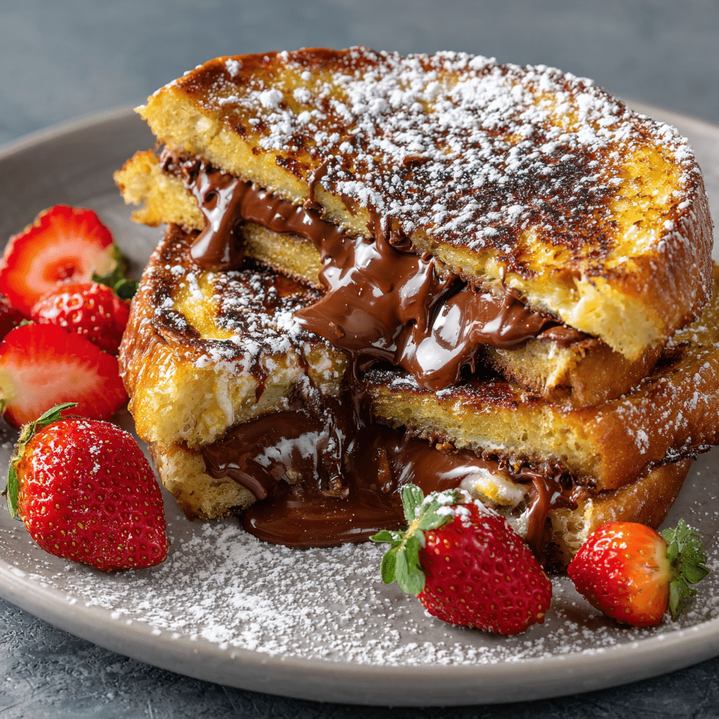 Nutella Lava French Toast 🍞 Recipe - Recipe Image