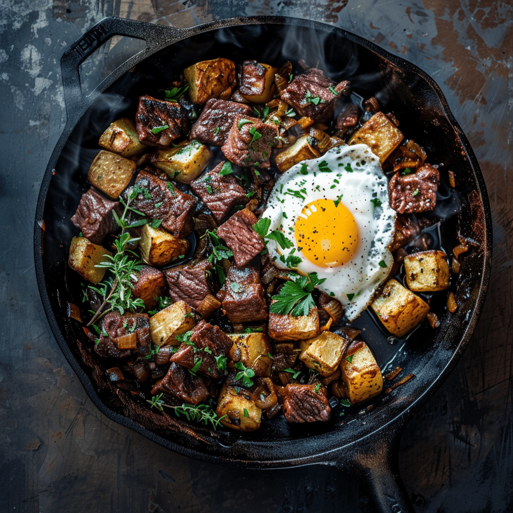 Steak Hash Bliss: Satisfy Your Comfort Food Cravings Today Recipe - Recipe Image