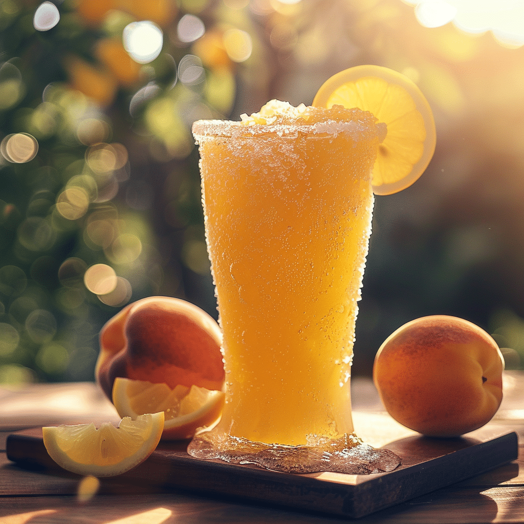 Frozen Peach Lemonade Slush Recipe - Recipe Image